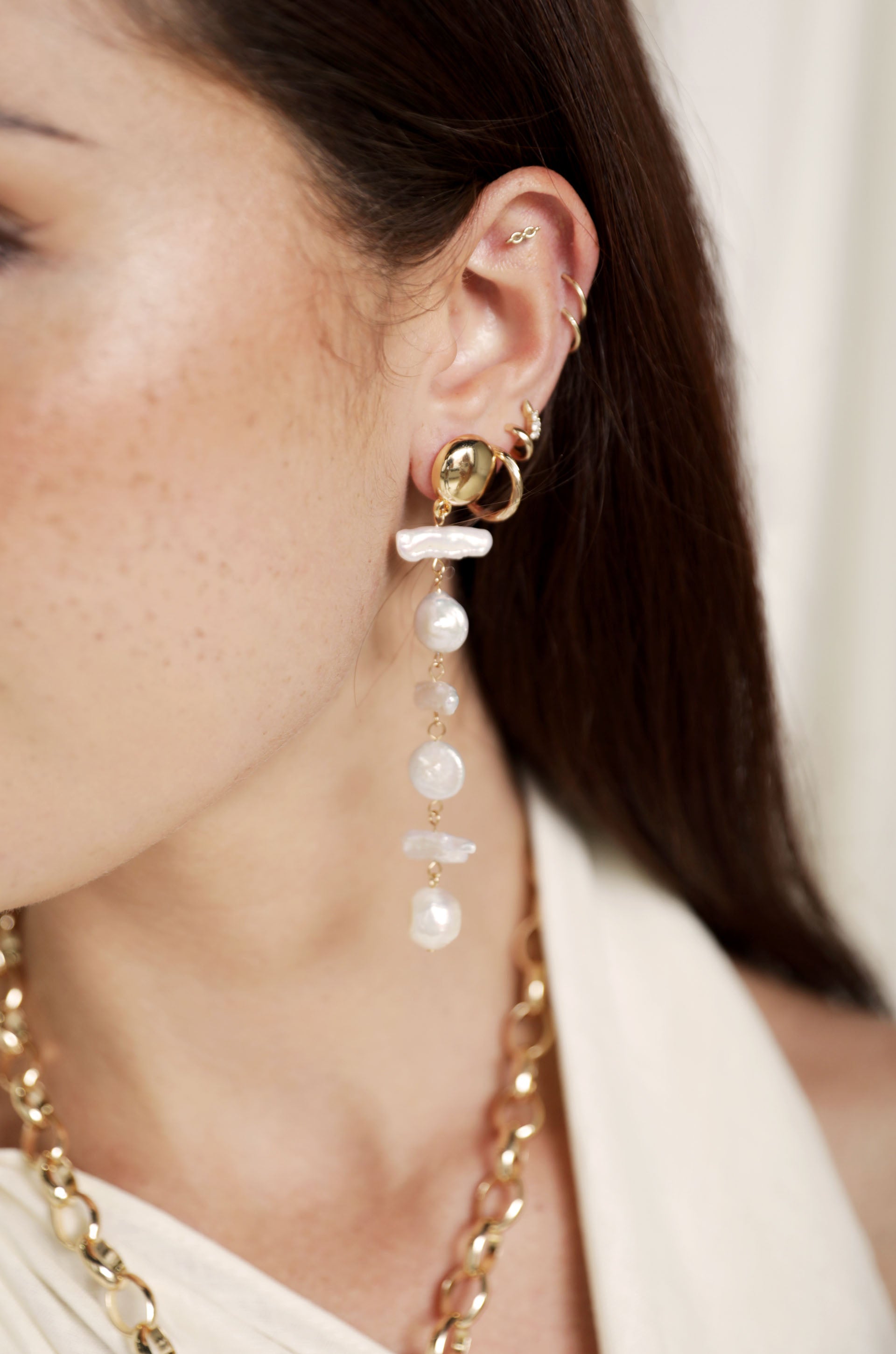Ocean Secrets Freshwater Pearl Dangle Earrings for Women - Elegant Handmade Jewelry Gift for Wedding, Party & Special Occasions