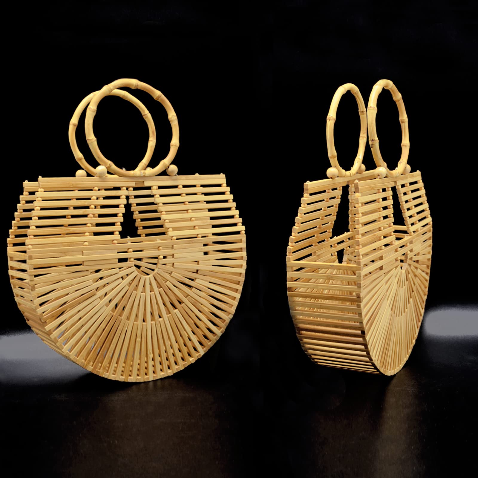 Stylish Bamboo Designer Handbags for Women - Eco-Friendly Tote & Straw Beach Bags | Perfect for Summer Outings, Travel & Casual Fashion Accessories