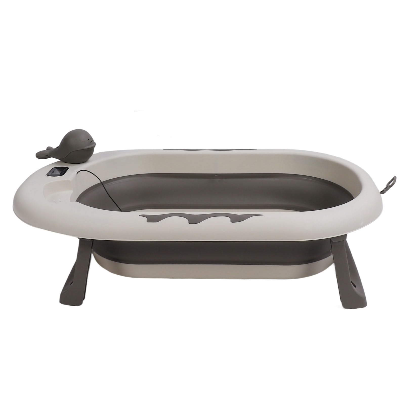 Foldable Temperature-Sensing Baby Bathtub with Drain - Widened Design for Newborns & Toddlers - Portable Infant Bath Tub for Home, Travel & Daily Use