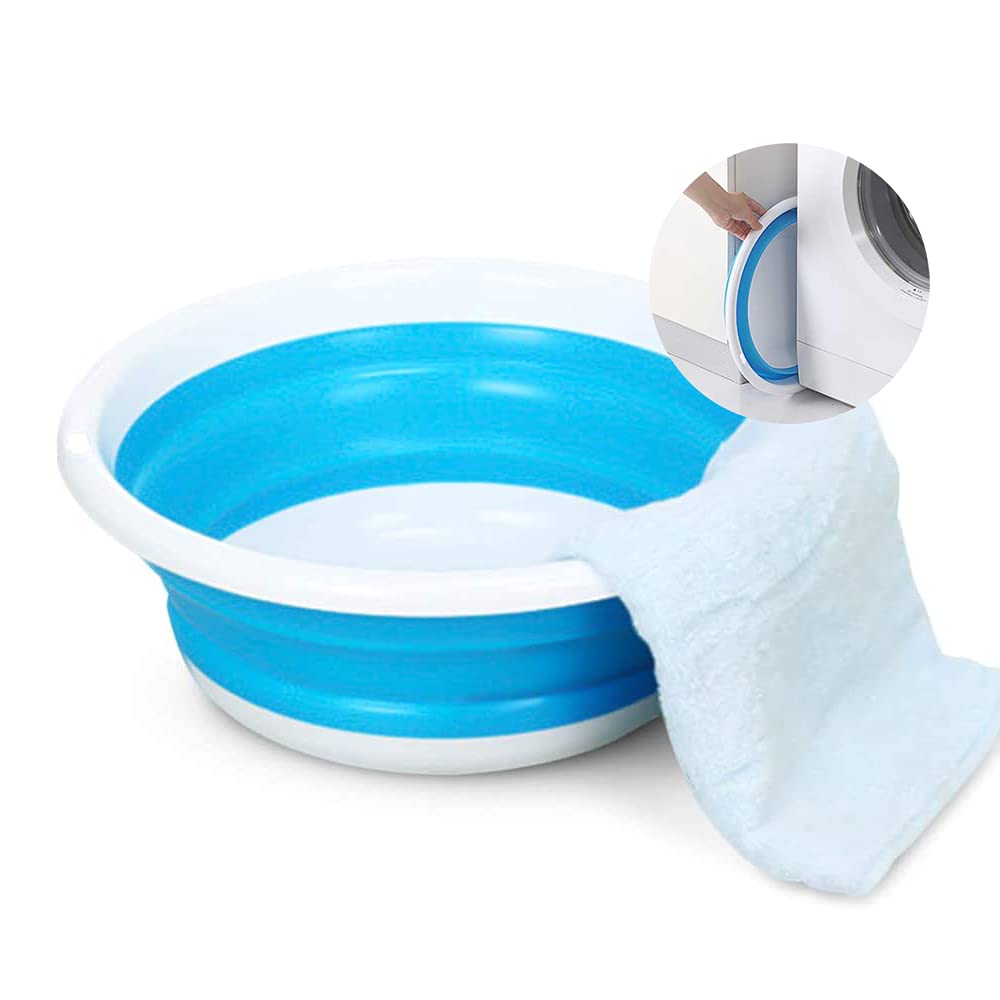Collapsible Silicone Wash Basin - Multi-Functional Round Washing Bowl for Camping, Travel & Outdoor Activities | Portable Folding Sink for Dishes, Laundry & Hygiene | Perfect for RV, Hiking & Emergency Prep