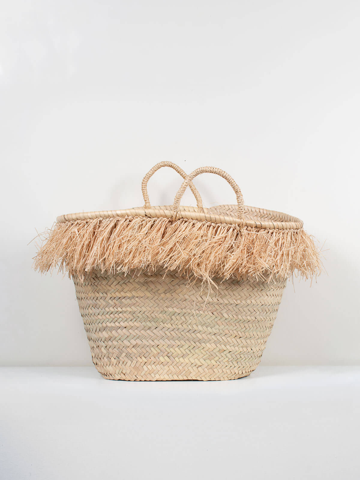 Natural Raffia Tassel Basket - Handwoven Storage Bin for Home Decor, Beach Picnic, or Boho Chic Style | Perfect for Blankets, Toys, and Magazines