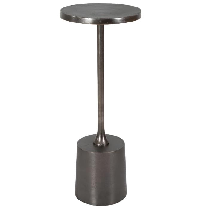 Stylish Nickel Drink Table - Modern Bar Table for Living Room, Patio, or Outdoor Entertaining - Perfect for Cocktails, Coffee, and Social Gatherings