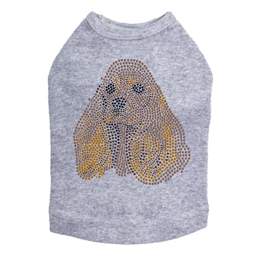 Sparkling Cocker Spaniel Face Rhinestone Tank Top for Women - Trendy Dog Lover Apparel in Multiple Colors - Perfect for Casual Outings & Pet-Themed Parties