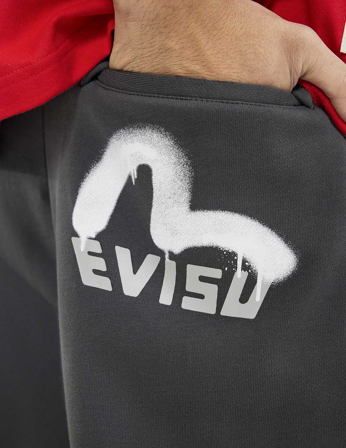 Stylish Spray Dyed Seagull & Logo Print Straight Fit Sweatpants for Men - Comfortable Casual Joggers for Lounge, Gym & Streetwear Fashion