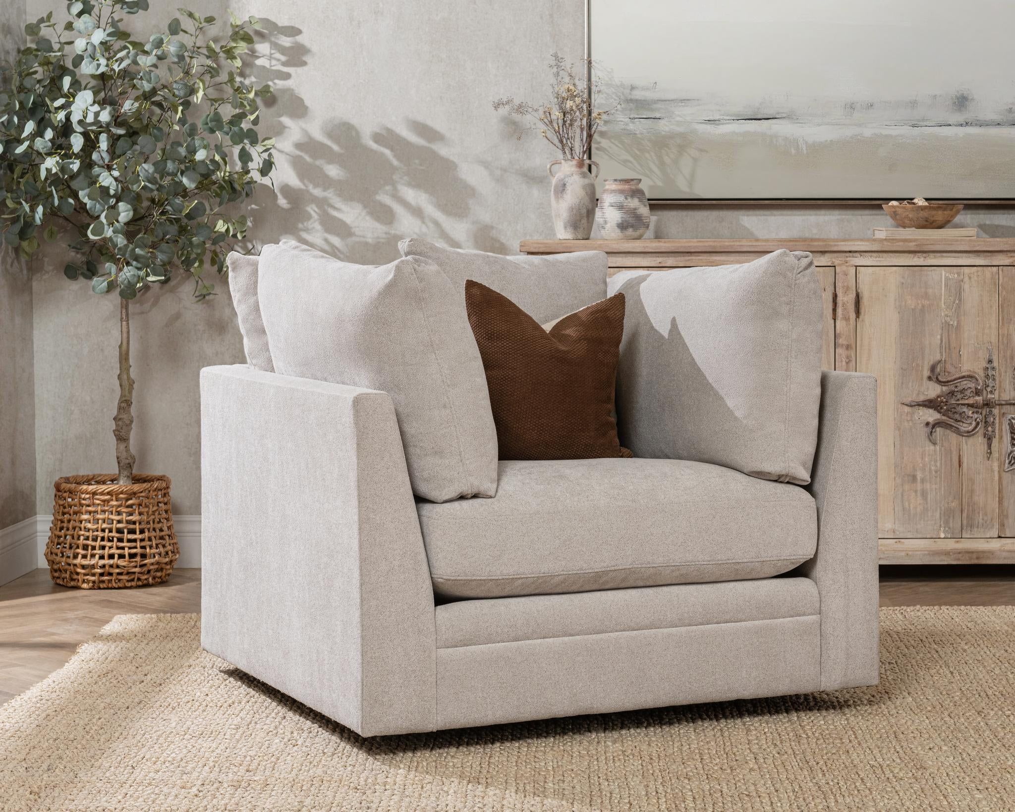 Audrey Upholstered Swivel Chair - Modern Velvet Accent Chair with 360° Rotation for Living Room, Bedroom, or Office - Comfortable Lounge Chair for Relaxing and Reading