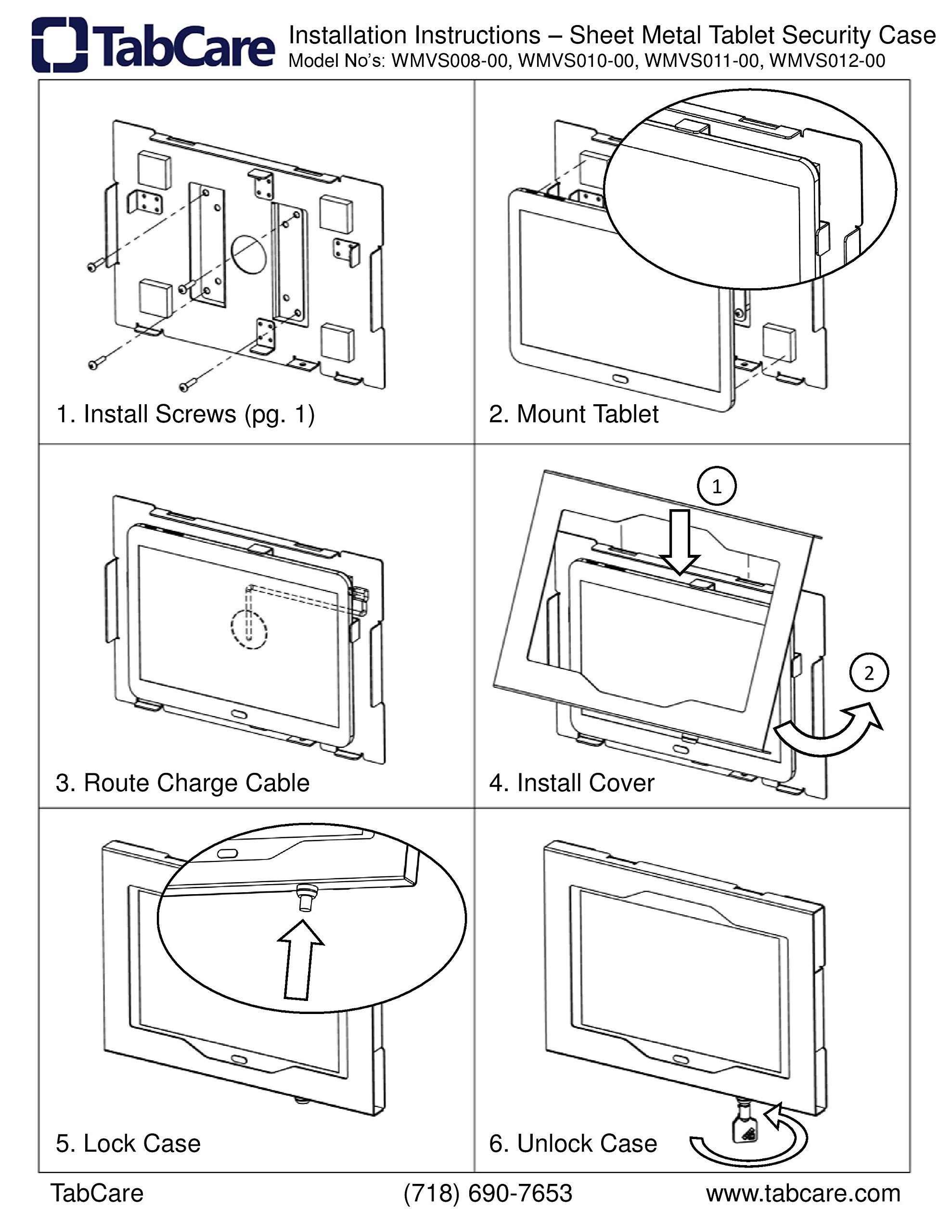 TABcare Anti-Theft Security Locking Metal Enclosure for Dell Latitude 5285/5290 - VESA Wall Mount Kiosk Case (White) - Perfect for Retail POS Systems, Store Displays & Public Kiosk Security