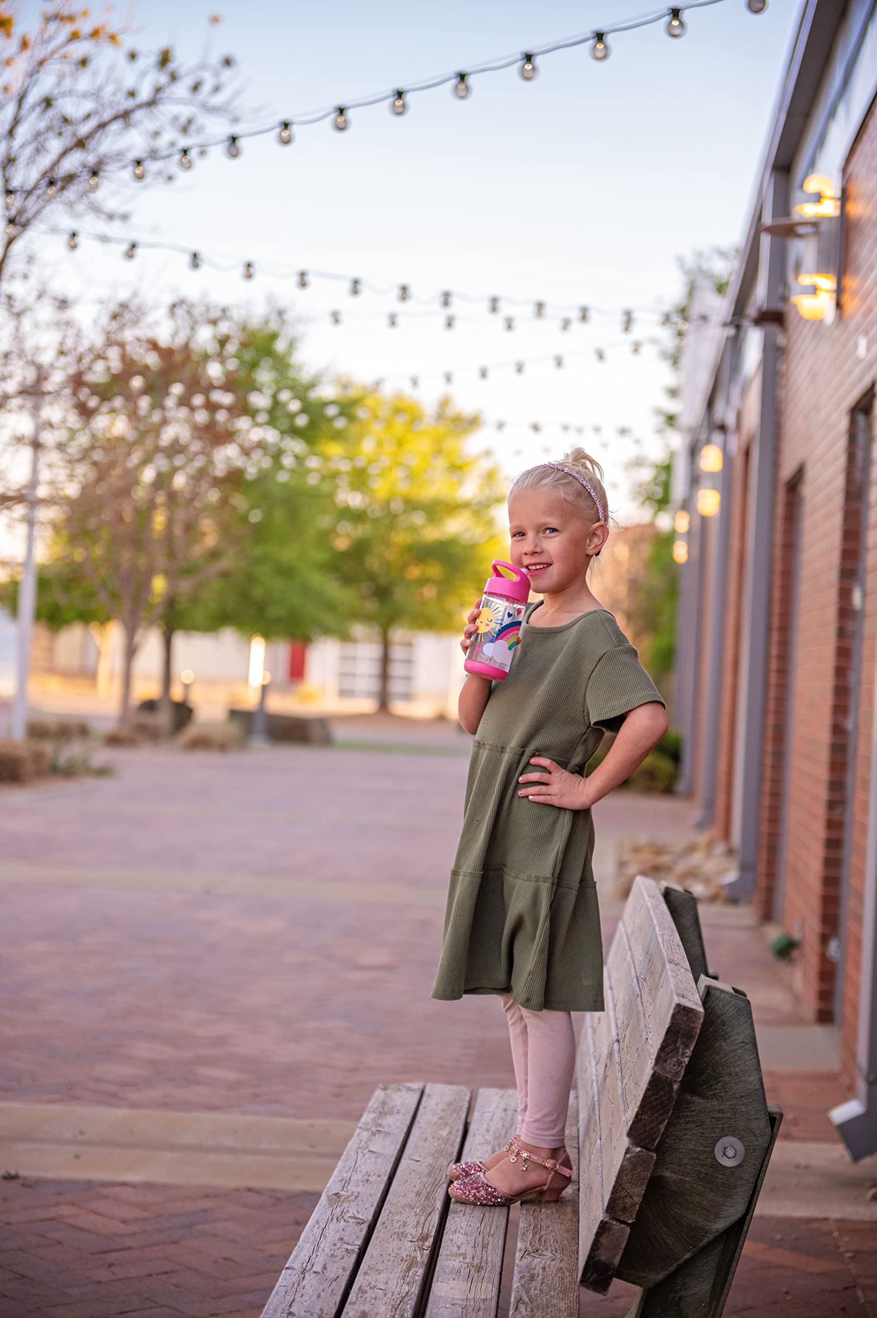 Stephen Joseph Kids Sip and Snack Water Bottle - 12oz BPA-Free Tritan Plastic, Leak-Proof Drinking Bottle with Snack Container for Boys & Girls, Unicorn Design - Perfect for School, Travel, and Outdoor Activities
