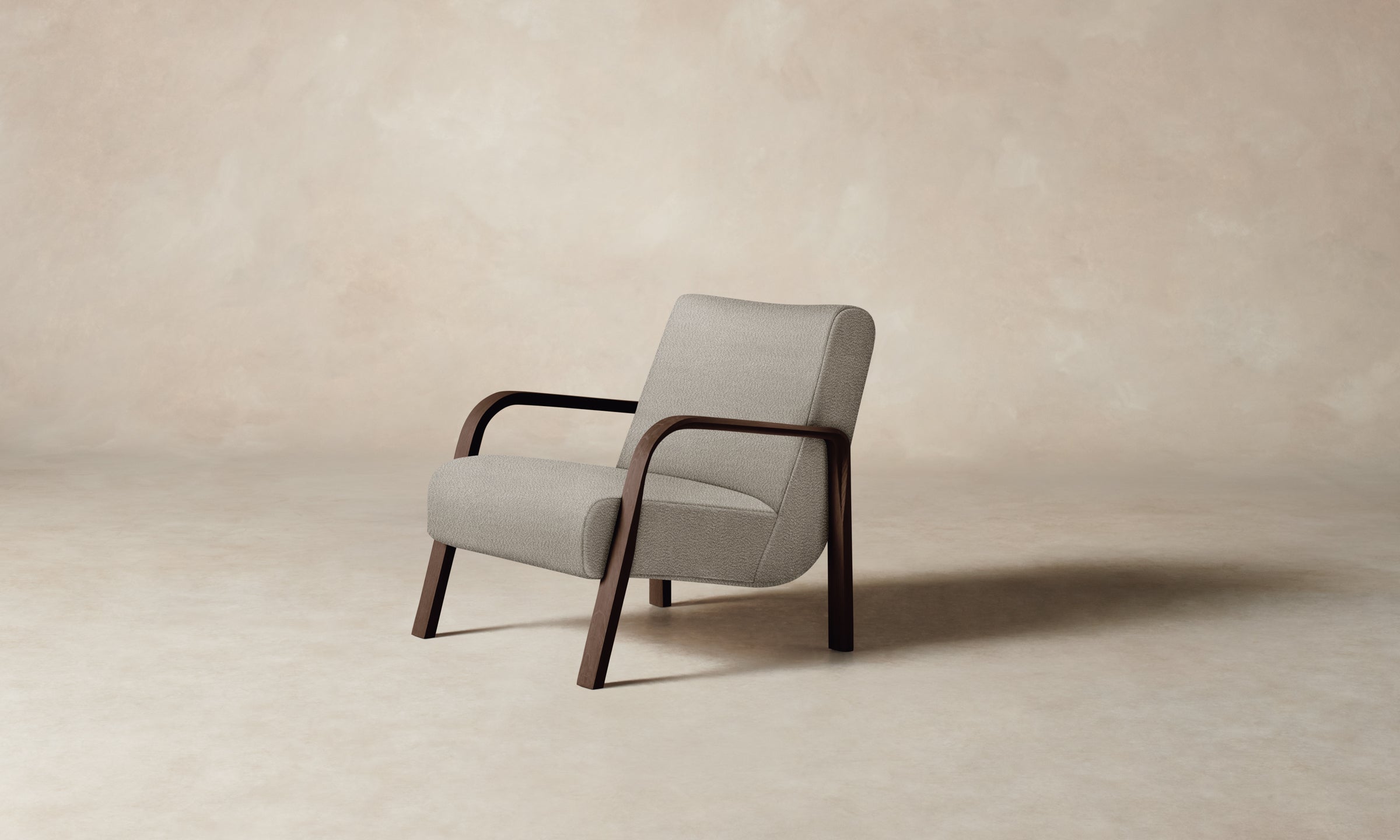 The Felix Chair - Italian Bouclé Fossil Upholstered Accent Chair for Living Room, Bedroom & Office | Modern Comfort & Stylish Home Decor