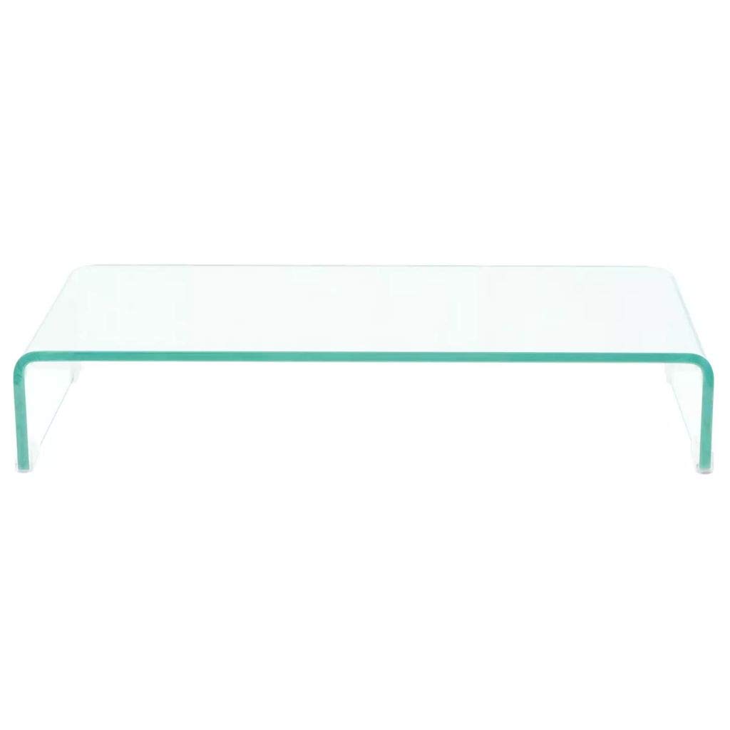 FAMIROSA Clear Glass Monitor Stand Riser - 27.6