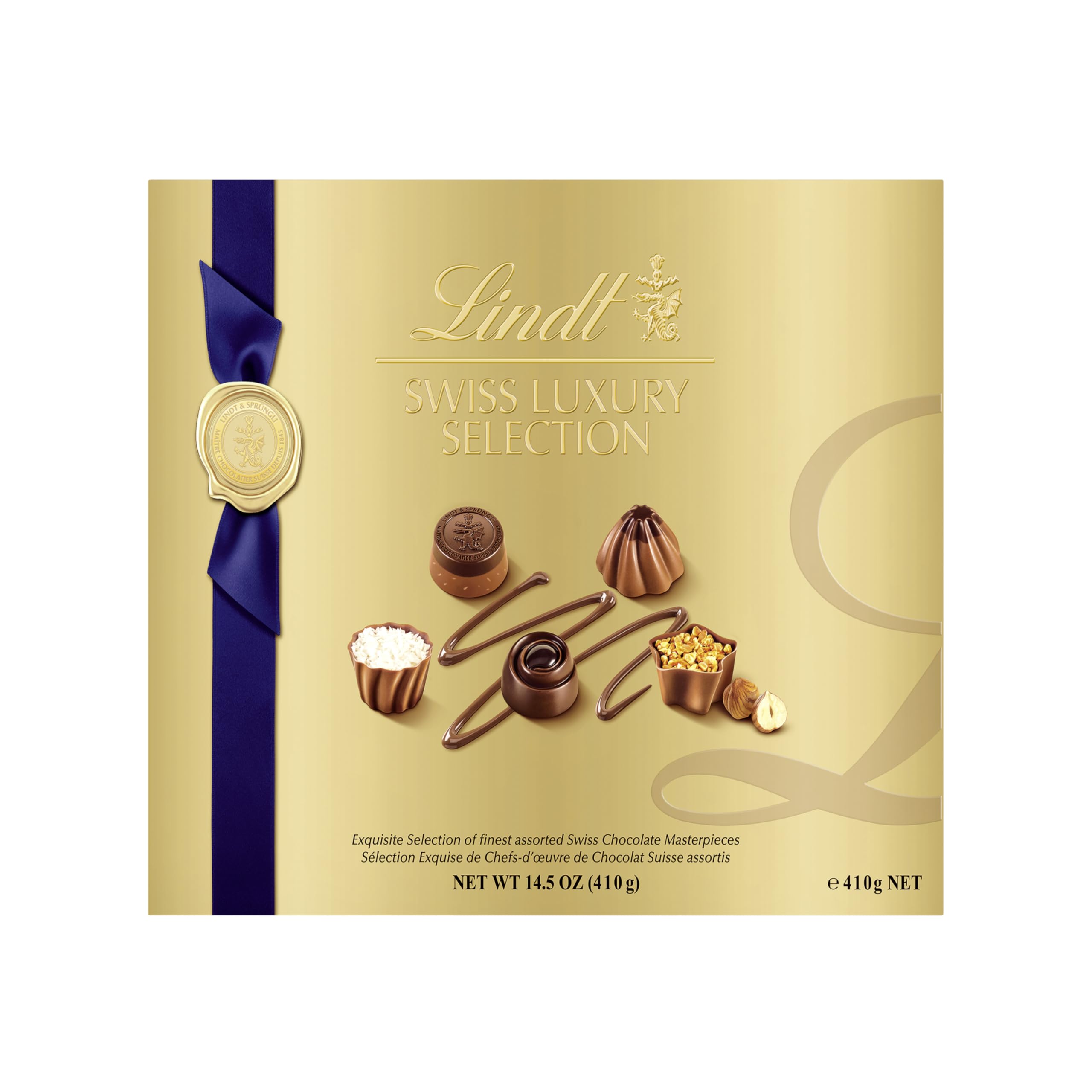 Lindt Swiss Luxury Assorted Chocolates Gift Box - Premium 14.6oz Chocolate Collection for Holidays, Birthdays & Corporate Gifting | Perfect Valentine's Day, Anniversary & Thank You Present