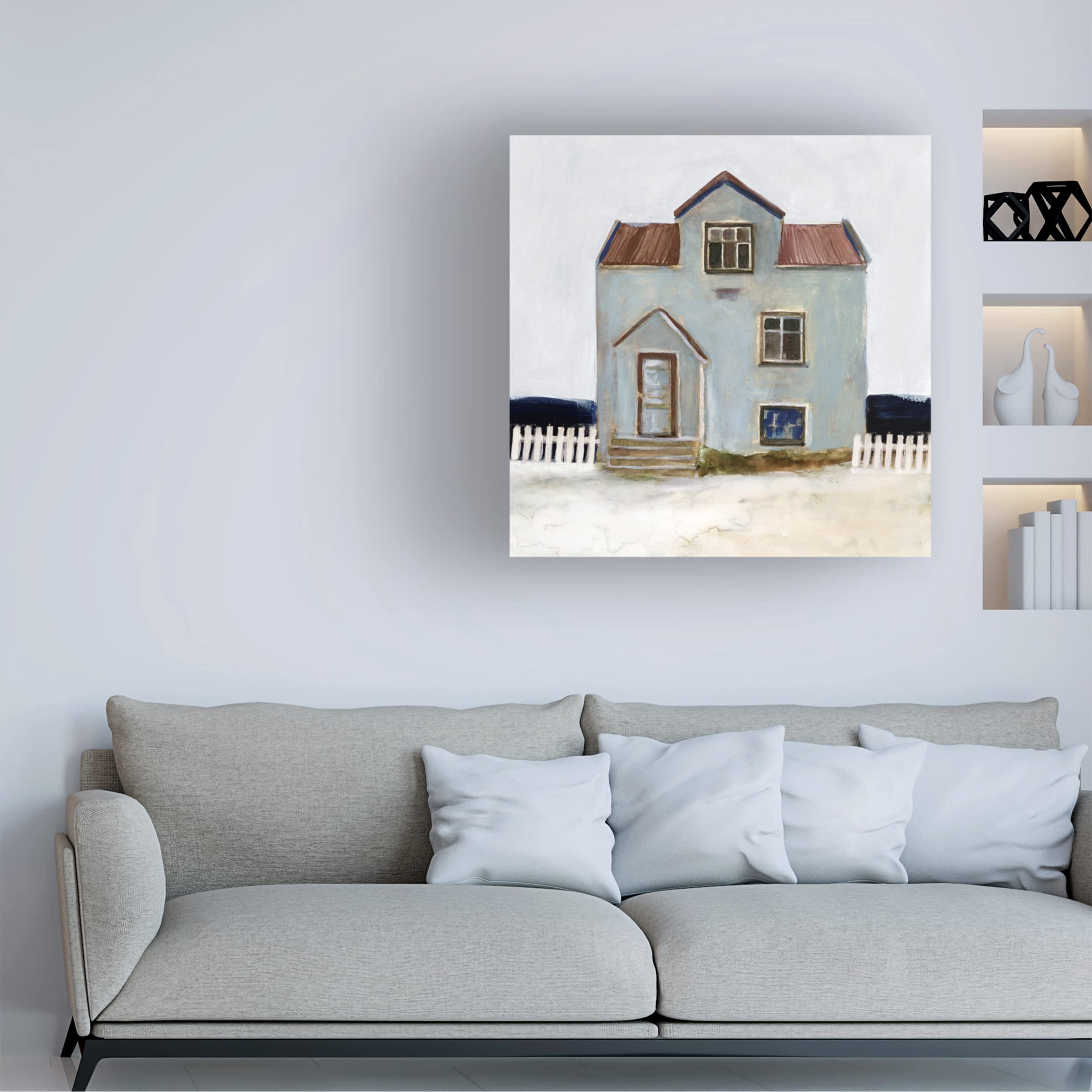Stellar Design Studio 'Beach Hut III' Canvas Wall Art Print - Coastal Decor for Living Room, Bedroom & Office - High Quality Trademark Fine Art