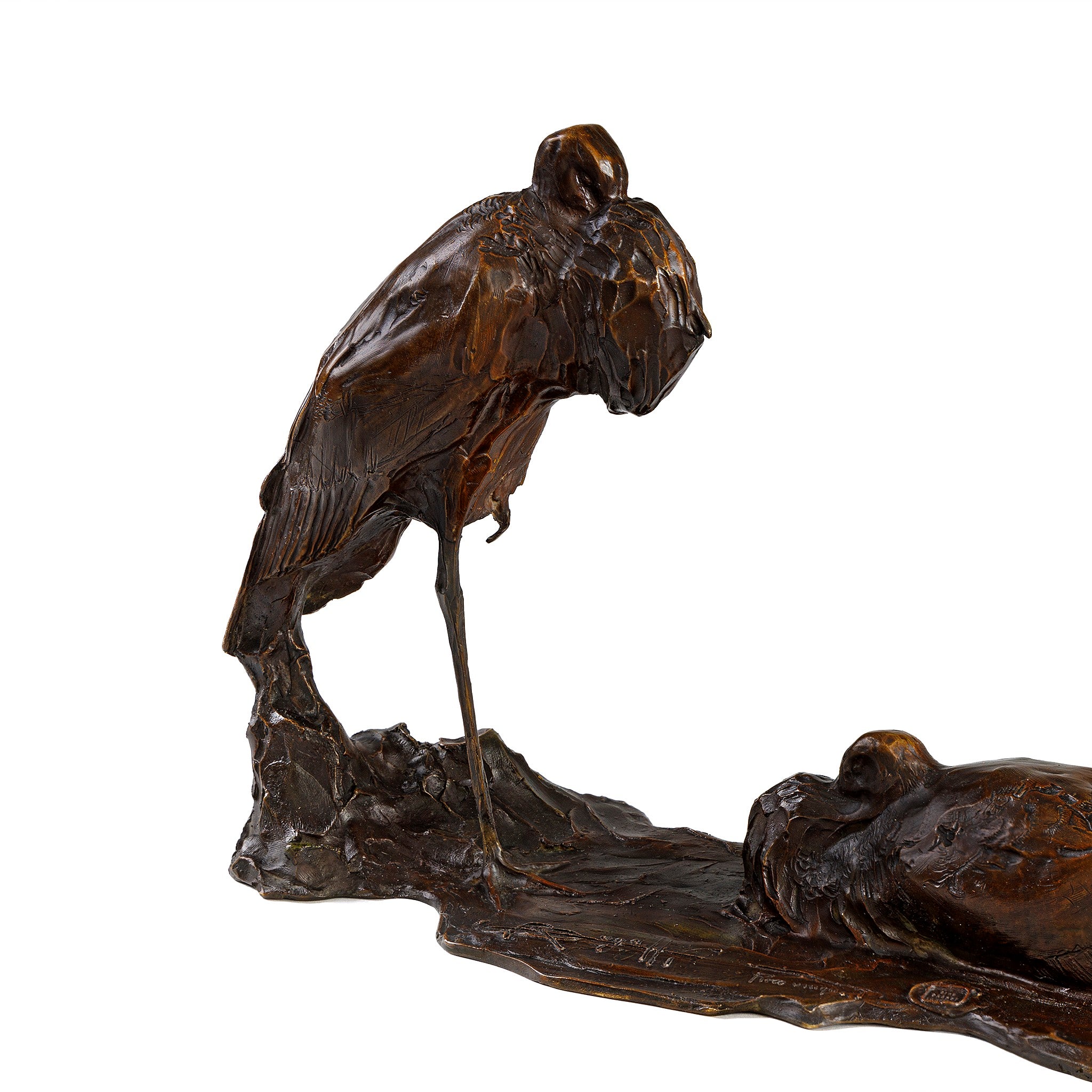 Rembrandt Bugatti 'Les Cigognes au Repos' Bronze Stork Sculpture - Elegant Home Decor & Office Art Collection