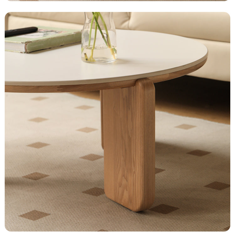 Solid Wood Coffee Table - Oak, Ash, Poplar with Slate Top | Rustic Modern Living Room Furniture for Home Decor & Entertainment Areas