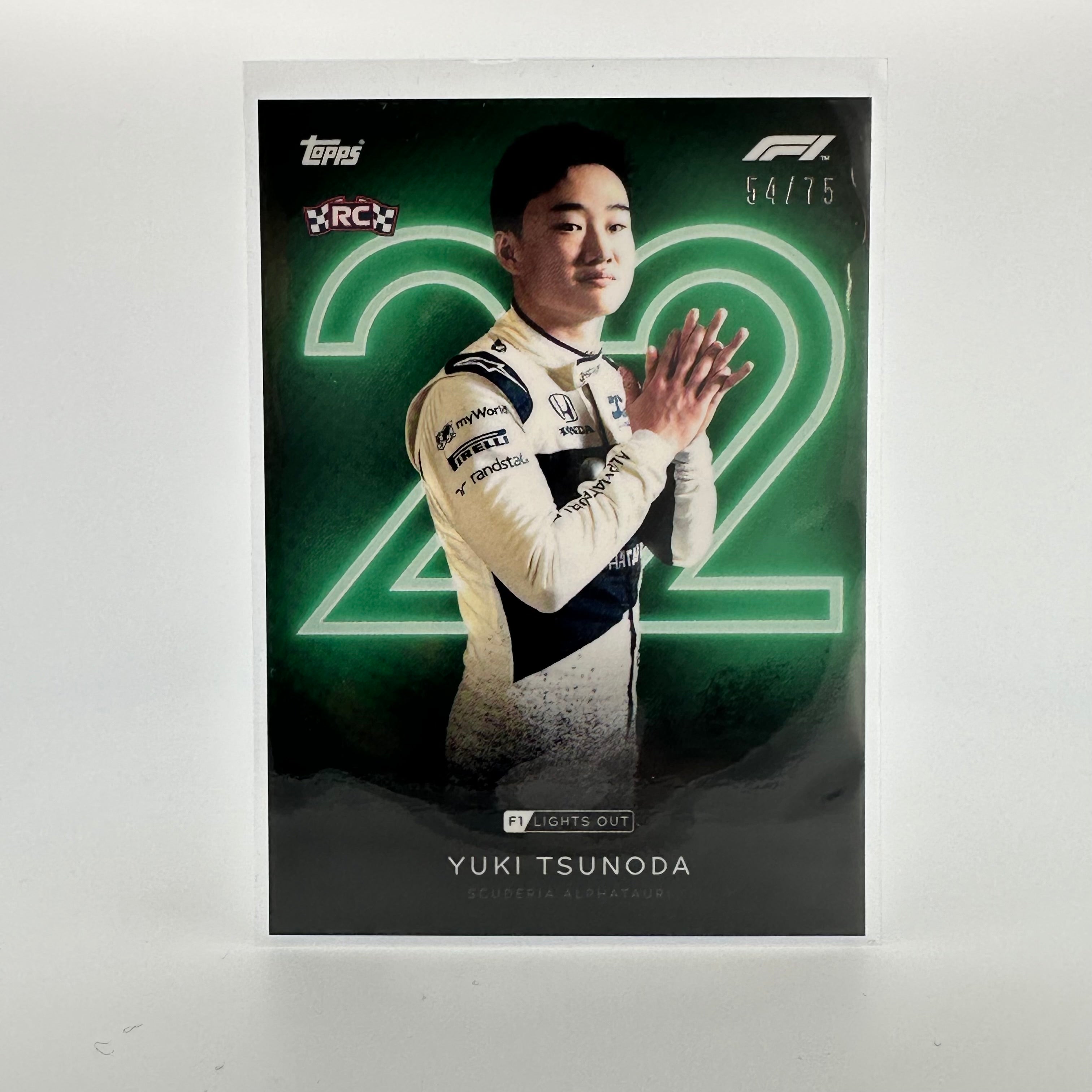 Yuki Tsunoda F1 Racing Driver 54/75 Green Parallel Collectible Card - Perfect for F1 Fans, Sports Memorabilia Collectors, and Trading Card Enthusiasts