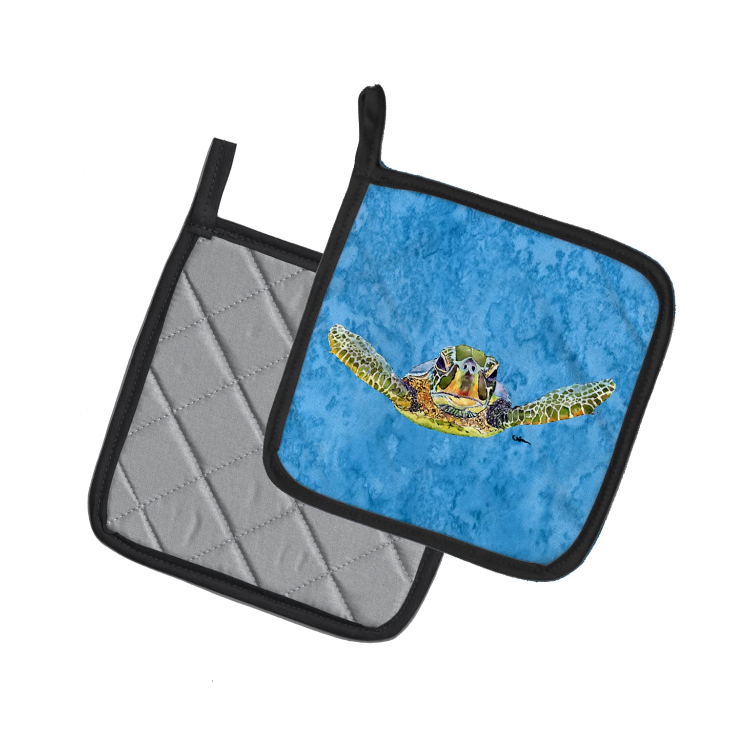 Caroline's Treasures 8653PTHD Heat Resistant Turtle Pot Holders Set - 7.5