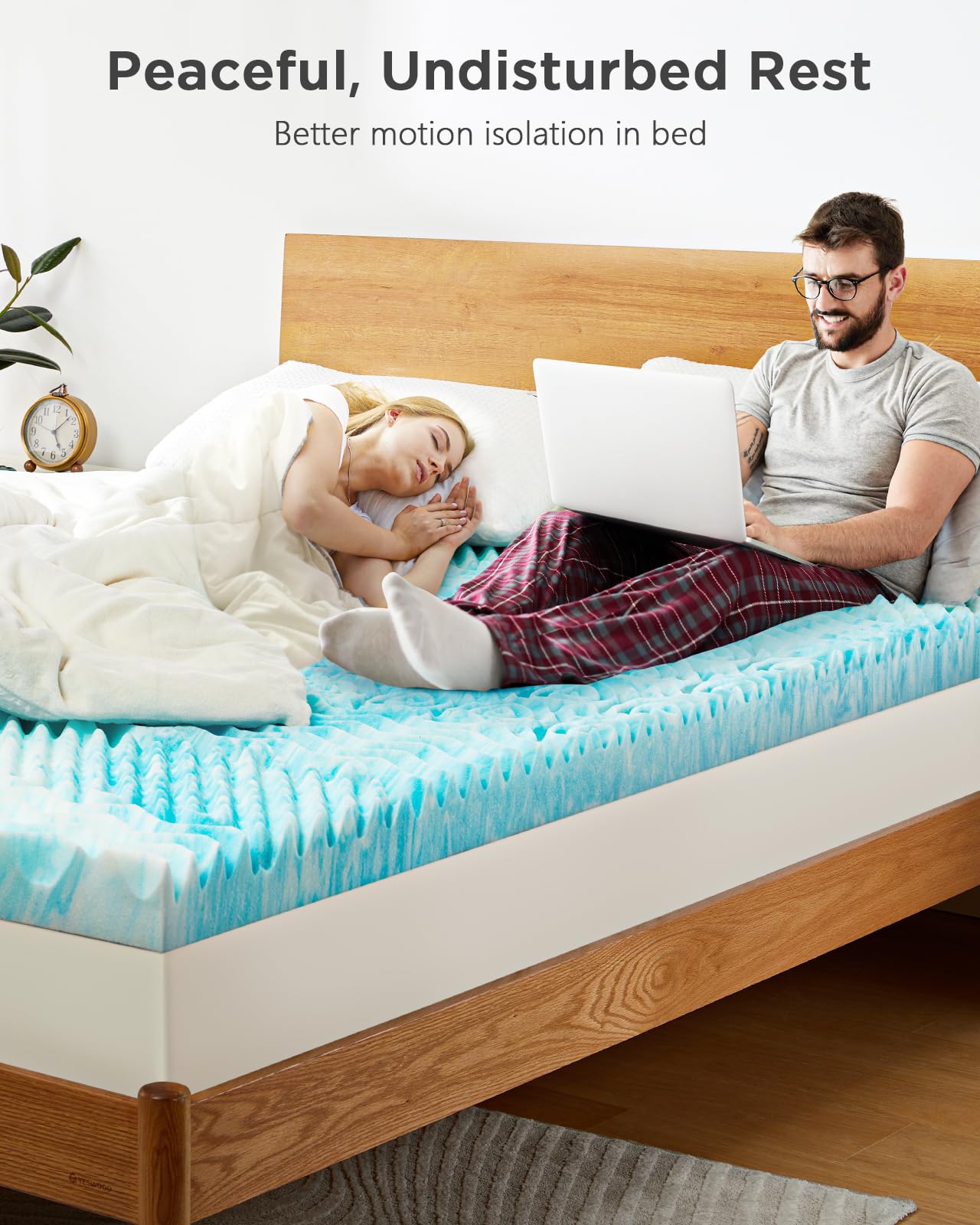 PERLECARE 2 Inch 7-Zone Twin XL Memory Foam Mattress Topper with Cooling Gel & Airflow Channels - CertiPUR-US Certified Egg Crate Bed Topper for Pressure Relief & Pain Relief - Perfect for Hot Sleepers, Back Pain Sufferers & Dorm Room Comfort