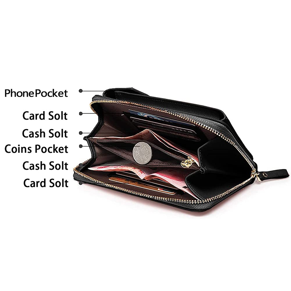 Women's Small PU Leather Crossbody Phone Bag - Stylish Cellphone Purse Wallet for Everyday Use, Travel & Shopping