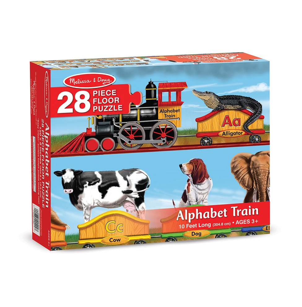 Alphabet Train Floor Puzzle for Kids - ABC Learning Toy, Educational Wooden Puzzle for Toddlers & Preschoolers - Perfect for Classroom, Playroom & Homeschooling Activities