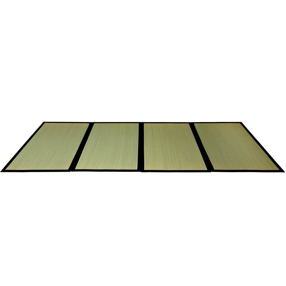 Japanese Red Lantern Folding Tatami Mat - 35.4 Inch Wide Natural Bamboo Floor Mat for Meditation, Yoga, and Home Decor | Traditional Asian Style Floor Seating for Tea Ceremony & Zen Rooms
