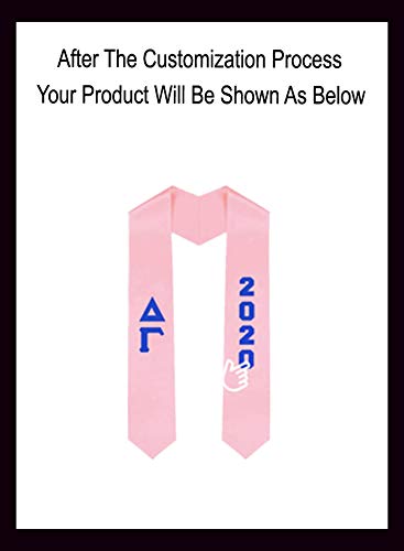 Custom Delta Gamma Greek Lettered Graduation Stole Sash - Personalized Sorority Graduation Accessory for 2024 - Perfect for Commencement Ceremonies & Sisterhood Celebrations