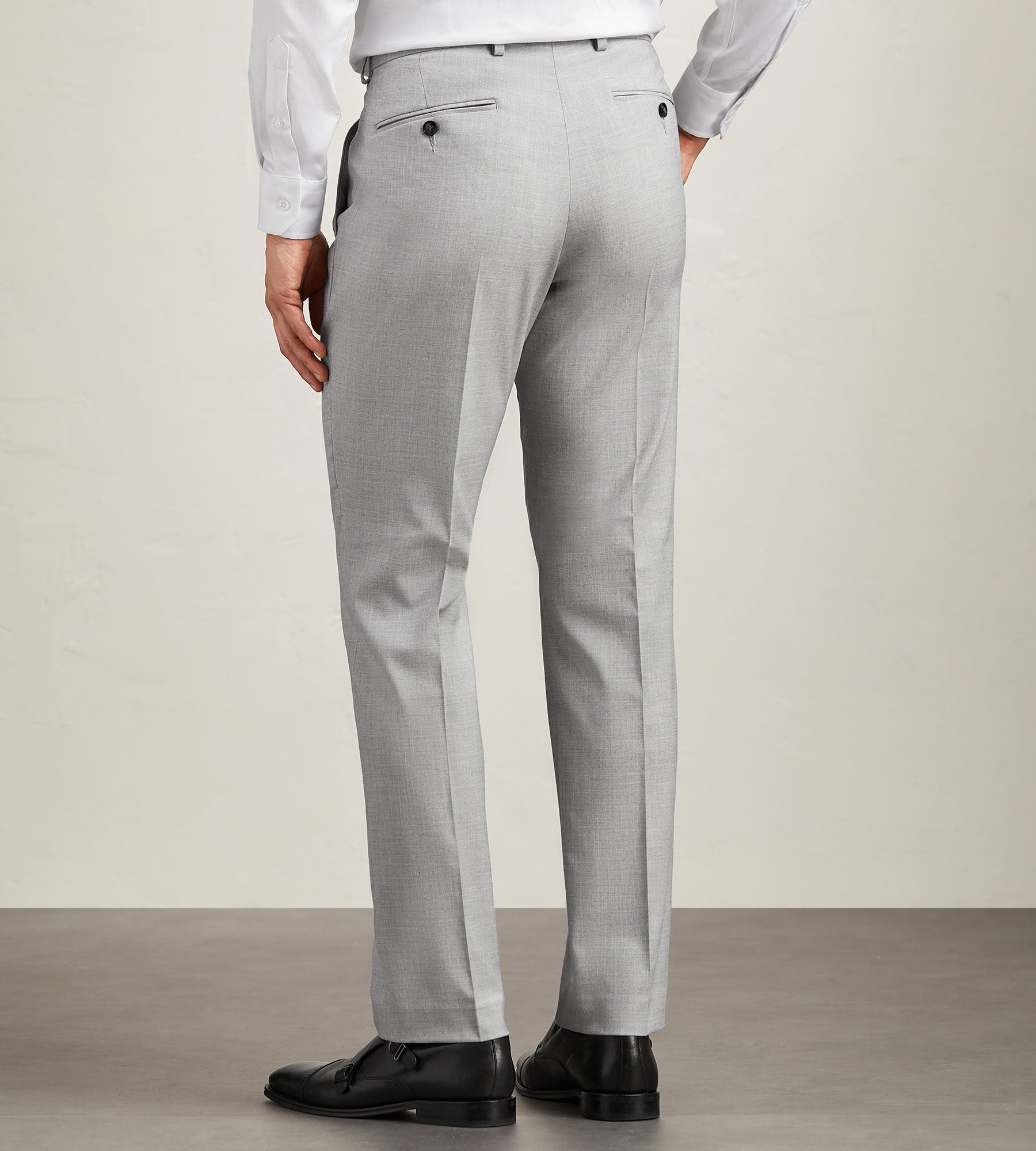 Modern Fit Light Grey Solid Suit Pants for Men - Comfortable Business & Formal Wear - Perfect for Office, Weddings & Special Occasions