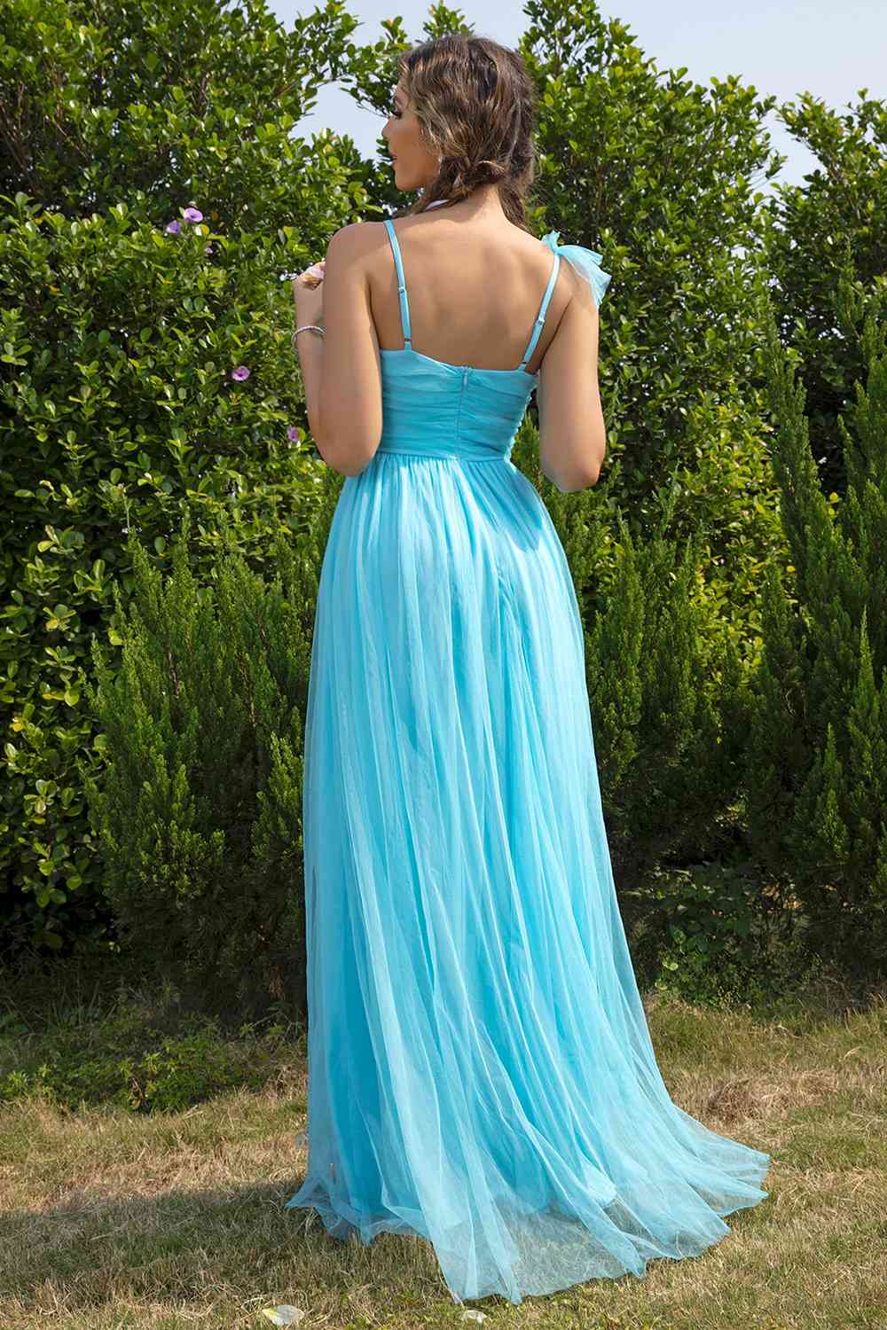Elegant Asymmetrical Ruched Slit Dress for Women - Sexy Bodycon Party Dress for Night Out, Date Night & Special Occasions