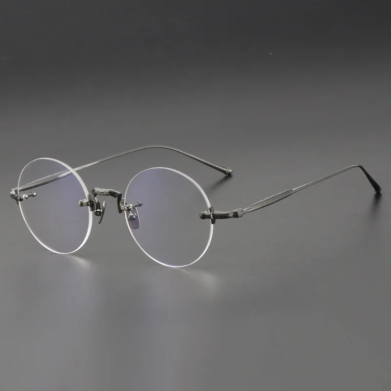Aimee Unisex Rimless Round Titanium Eyeglasses 2250 - Lightweight & Durable Titanium Frame for Men & Women - Perfect for Reading, Work & Everyday Use