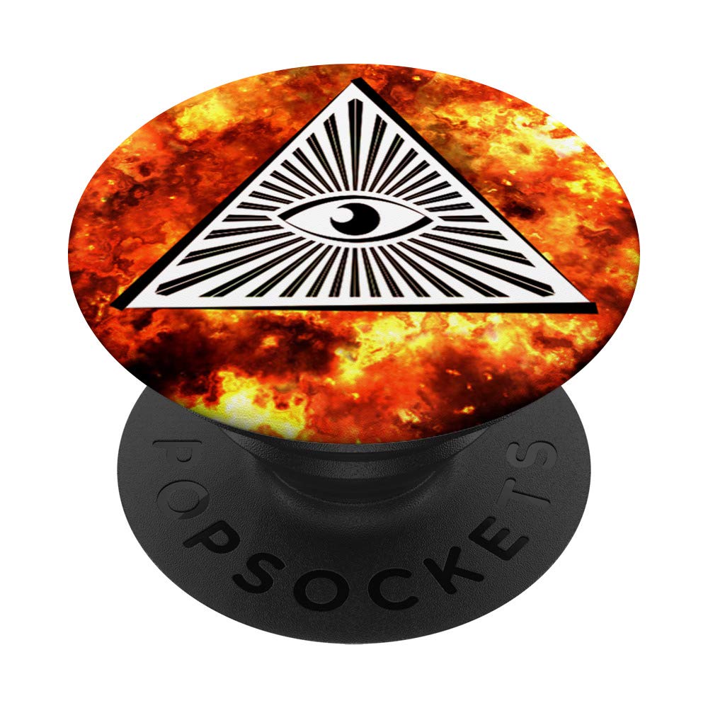 All-Seeing Eye Illuminati White Pyramid Fire Necklace - Gothic Occult Jewelry for Men & Women - Perfect for Halloween, Cosplay and Spiritual Protection