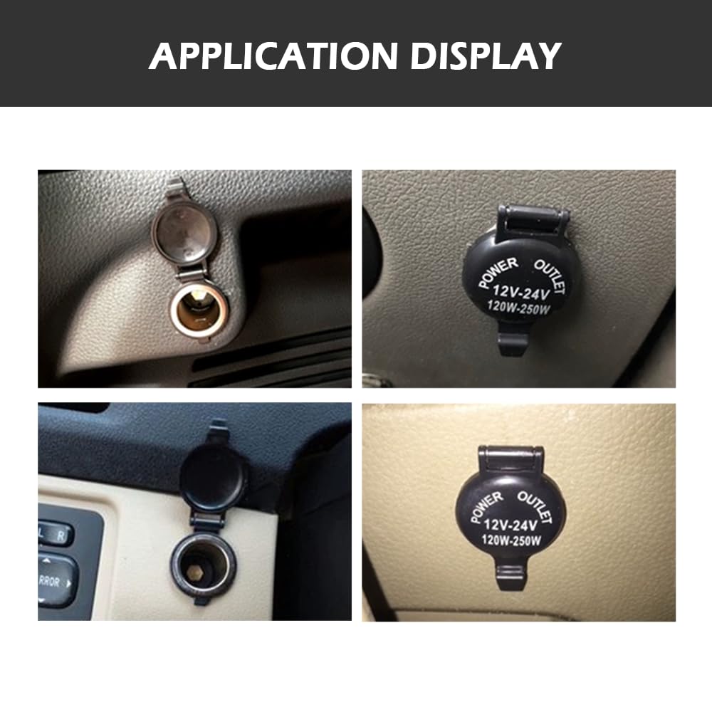 12V Universal Car Cigarette Lighter Socket with Waterproof Cover & Extension Cable - 12V Power Outlet for Cars, SUVs, Trucks (1 Pack) - Perfect for Charging Phones, GPS, Dash Cams & Car Accessories