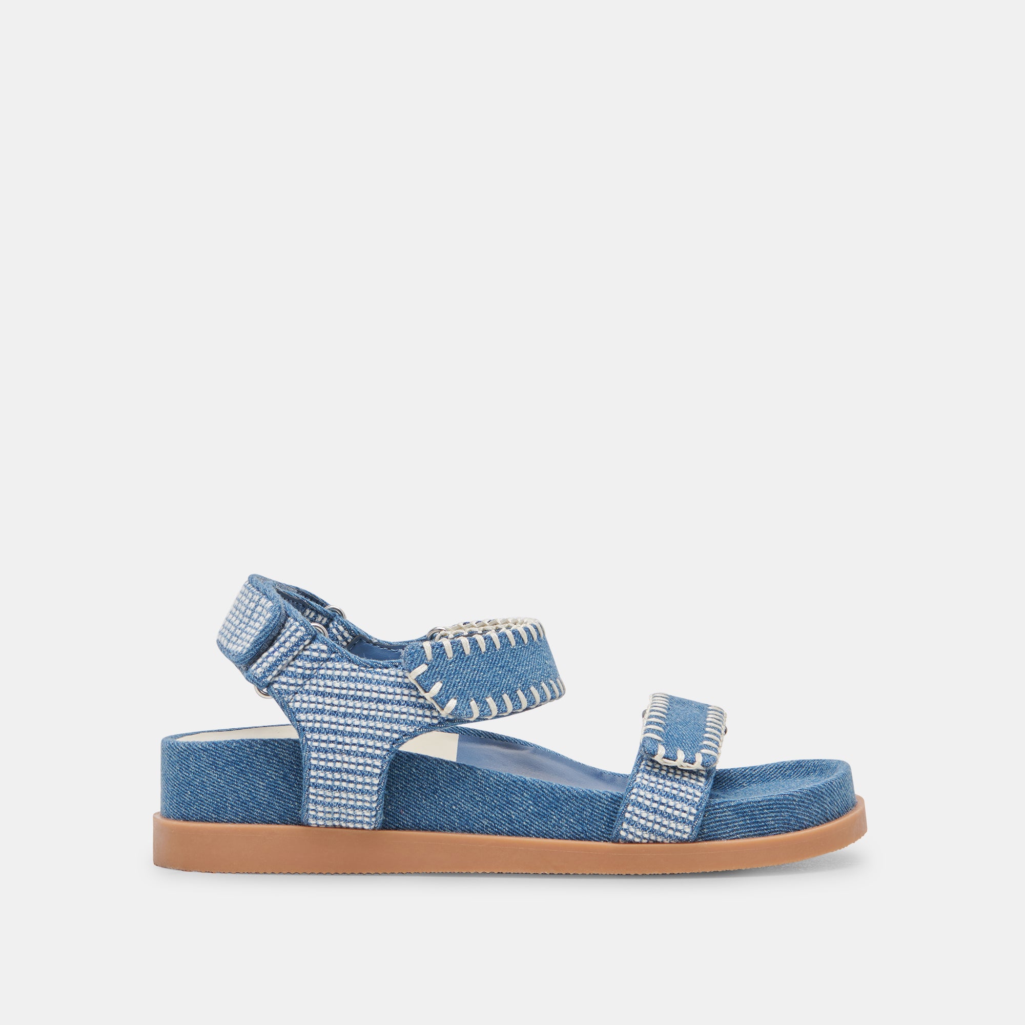 SENORA Women's Blue Multi Denim Sandals - Comfortable Casual Summer Beach Shoes for Walking, Travel & Outdoor Activities