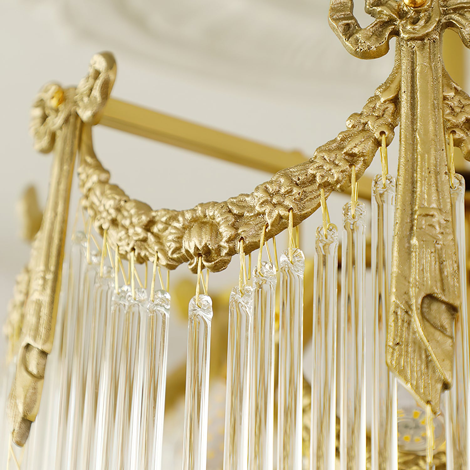 Crystal Water Drop Chandelier - Modern Palace Style Ceiling Light Fixture for Dining Room, Bedroom & Living Room Decor