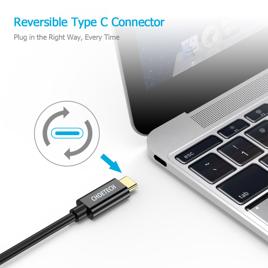 Choetech USB C to VGA Cable 6ft (1.8M) - 4K Video Adapter for MacBook Pro, Dell XPS, HP, Lenovo - Connect Laptop to Monitor/Projector for Work & Presentations