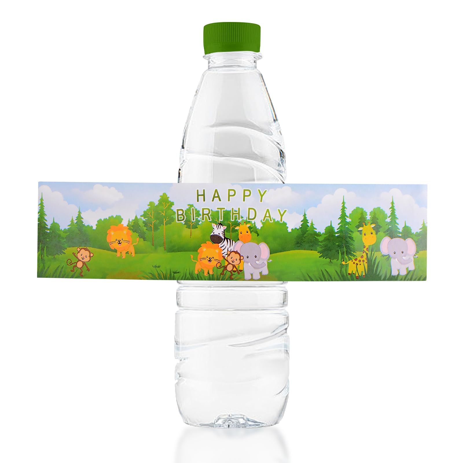 48 Pcs Jungle Animal Water Bottle Labels - Waterproof Birthday Party Decorations for Kids, Baby Shower Favors, Boy & Girl Party Supplies - Perfect for Birthday Parties, Baby Showers, School Events & Classroom Activities
