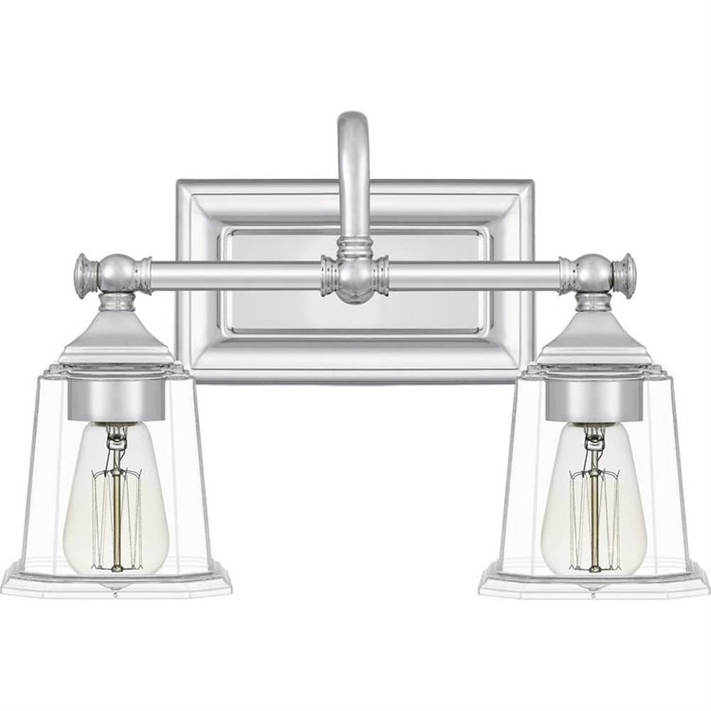 2-Light Transitional Bathroom Vanity Light Fixture - Polished Chrome Finish - Modern Bathroom Lighting for Vanity Mirror - Perfect for Home, Hotel, and Spa Decor