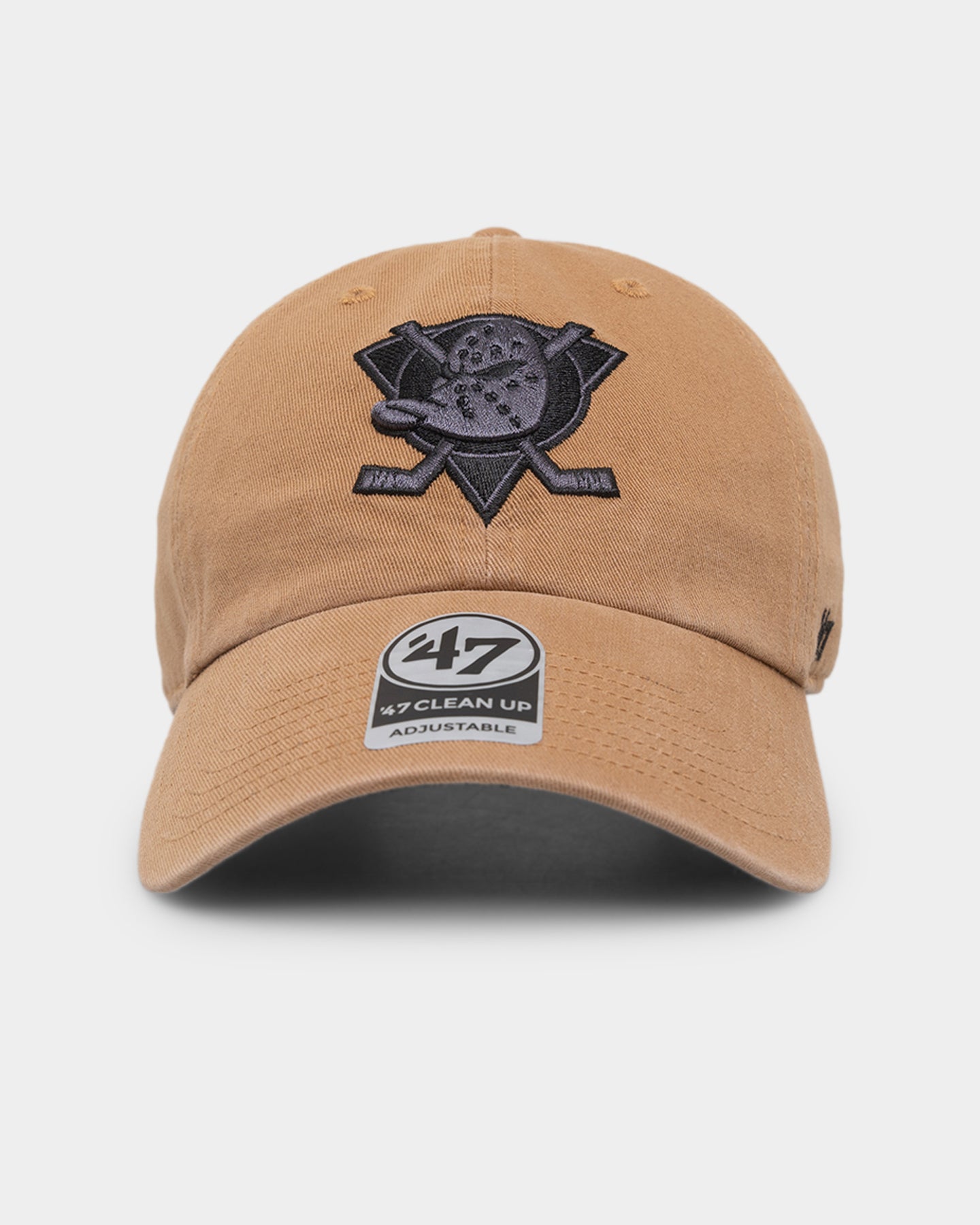 47 Brand Anaheim Ducks '47 Clean Up Adjustable Strapback Hat - Camel Color - Official NHL Team Logo - Perfect for Game Day & Casual Wear