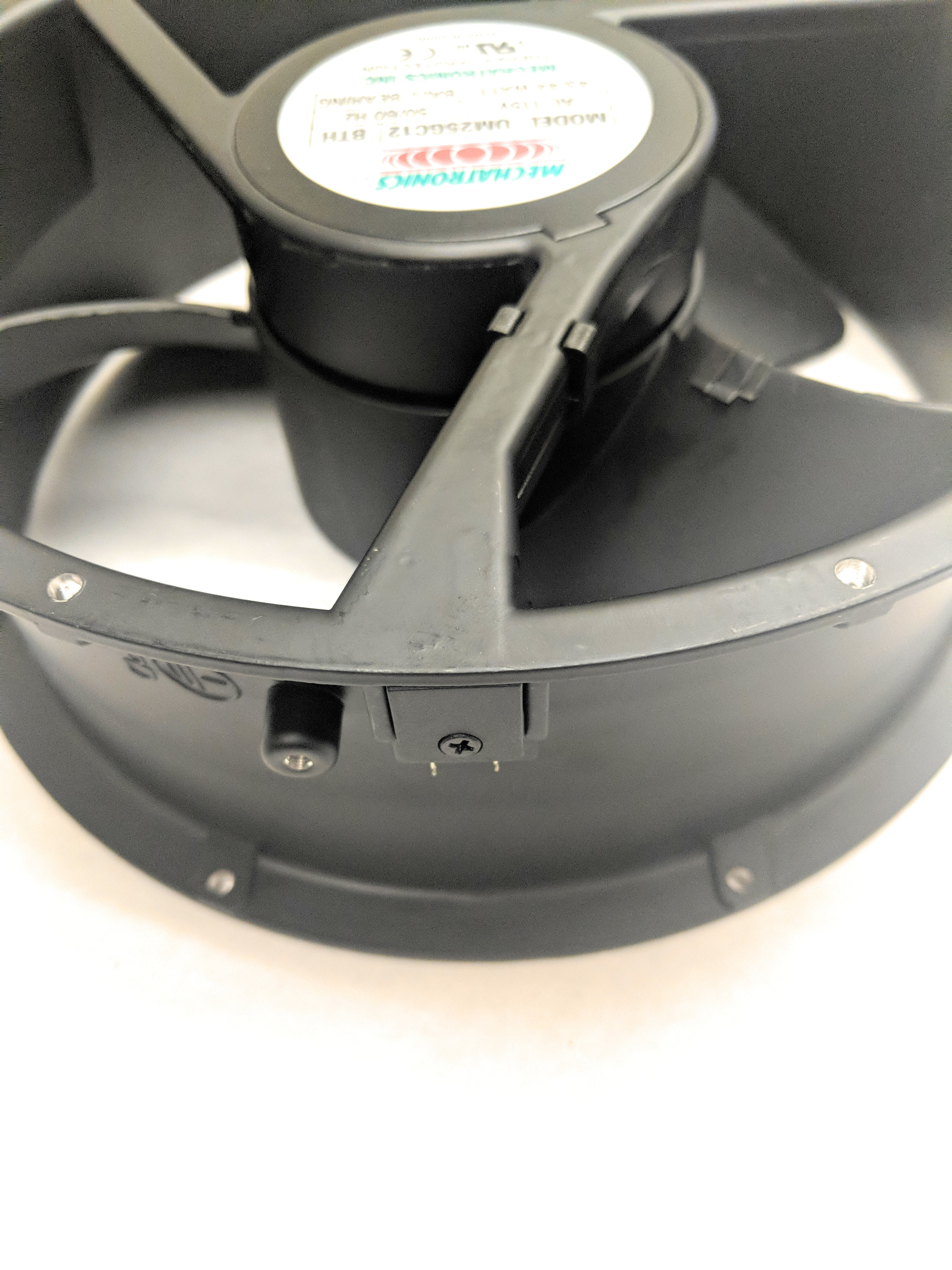 High Speed 10 Inch 254mm Round Frame Metal Fan UM25GC12-BTHR - Perfect for Cooling Electronics, Servers, and Industrial Equipment