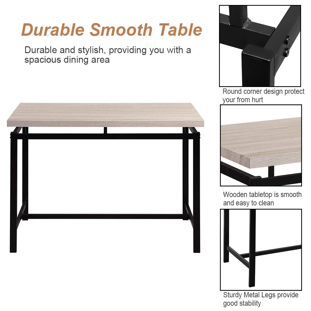 5-Piece Modern Counter Height Bar Dining Set - Wooden Kitchen Table & 4 Chairs with Metal Legs - Space-Saving Breakfast Nook Set for Small Homes & Apartments - Perfect for Compact Kitchens, Dining Areas & Morning Coffee Spaces