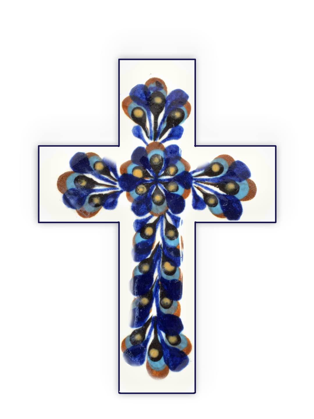 Hand Painted Floral Wooden Cross Wall Art - 8.5x12 Inch Farmhouse Decor for Bedroom, Living Room & Prayer Space - Rustic Wood Plaque Wall Hanging for Christian Home Decor