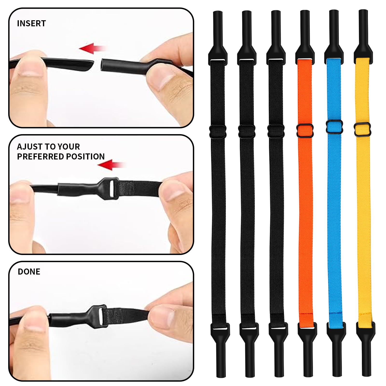 Adjustable Eyeglass Strap for Kids & Sports - Safety Retainer for Sunglasses & Bike Riding