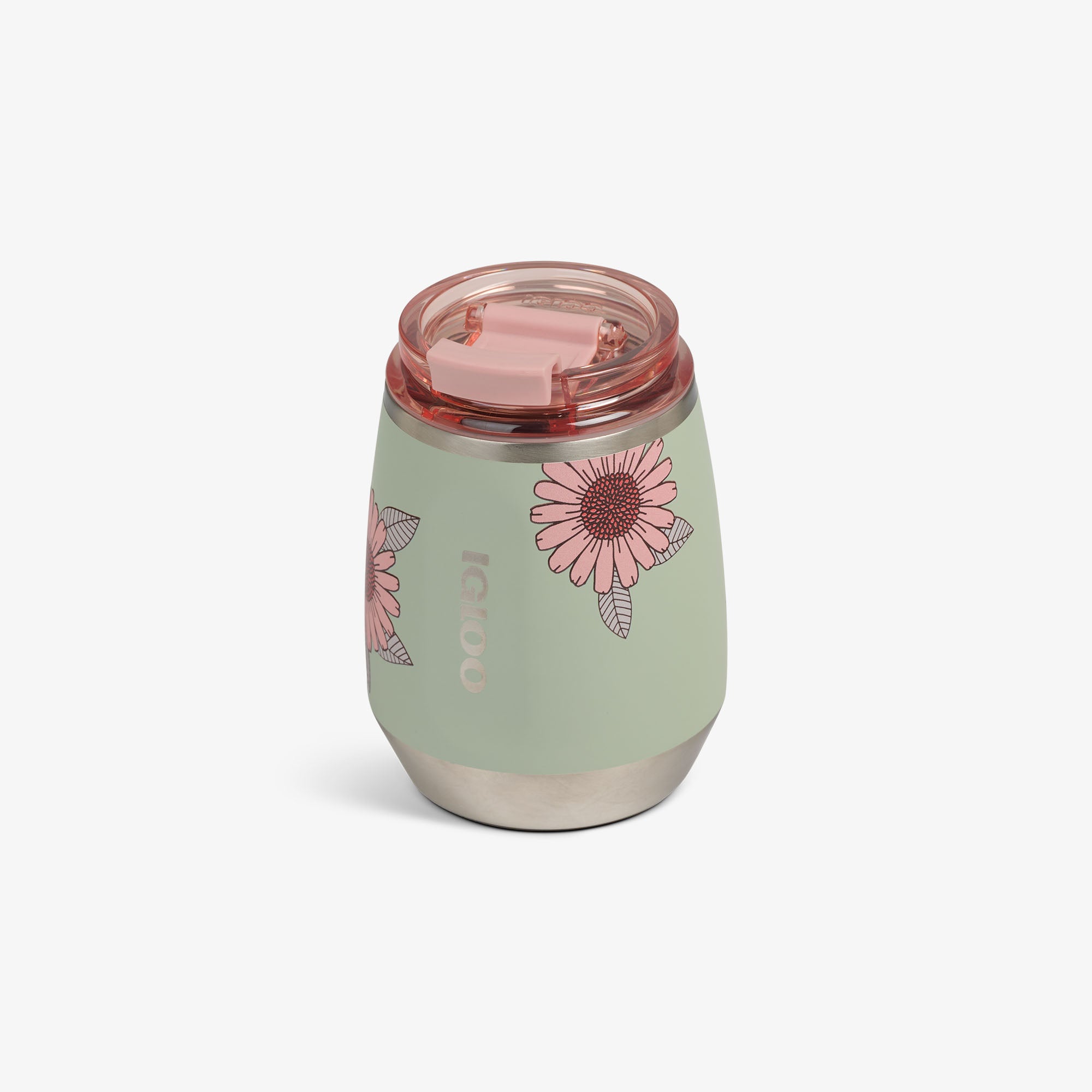 10 Oz Floral Wine Tumbler with Lid and Straw - Insulated Stainless Steel Cup for Wine, Cocktails, Iced Coffee - Perfect for Parties, Picnics, and Home Use