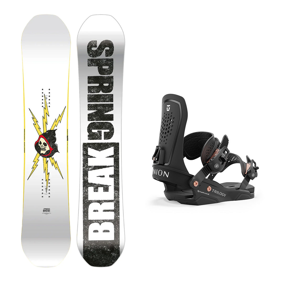 CAPiTA Spring Break Resort Twin Snowboard with Union Women's Trilogy Binding 2025 | All-Mountain Freestyle Snowboard for Women | Perfect for Park, Powder & Resort Riding