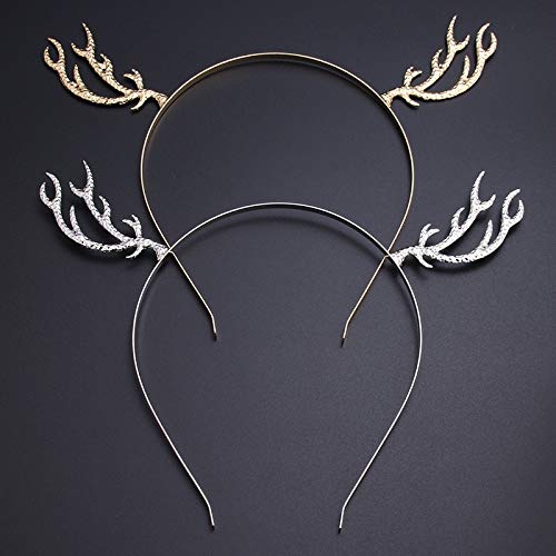 DUUDAH Kids & Ladies Fashion Headbands - 2pcs Toothed Hairband & Metal Alloy Antler Headband Set, Fairy Hair Accessories for Women & Girls (Perfect for Halloween Costumes, Cosplay, and Themed Parties)