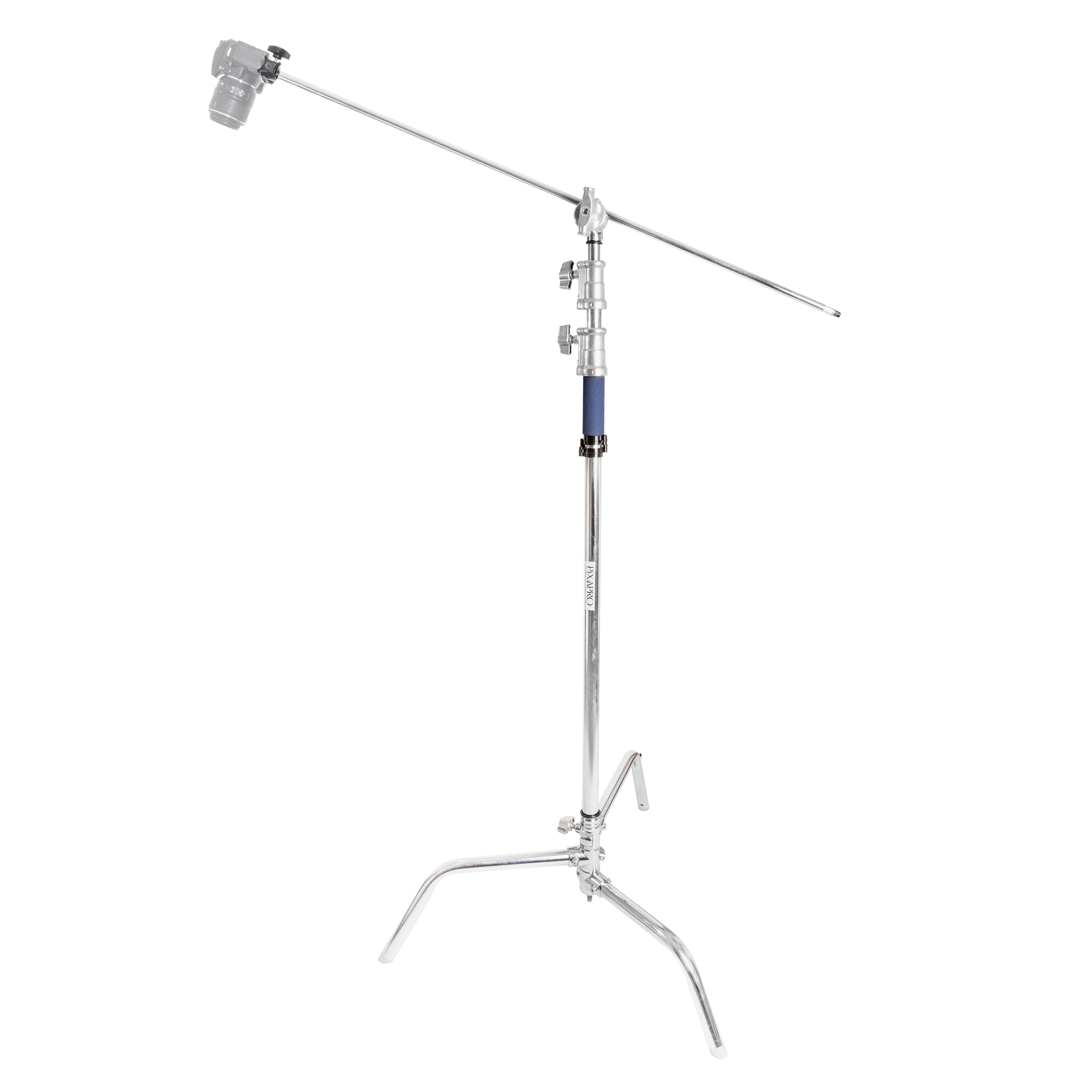 Heavy Duty Stainless Steel C Boom Stand with Adjustable Camera Platform Bracket - Perfect for Photography, Video Recording, and Studio Lighting Setups