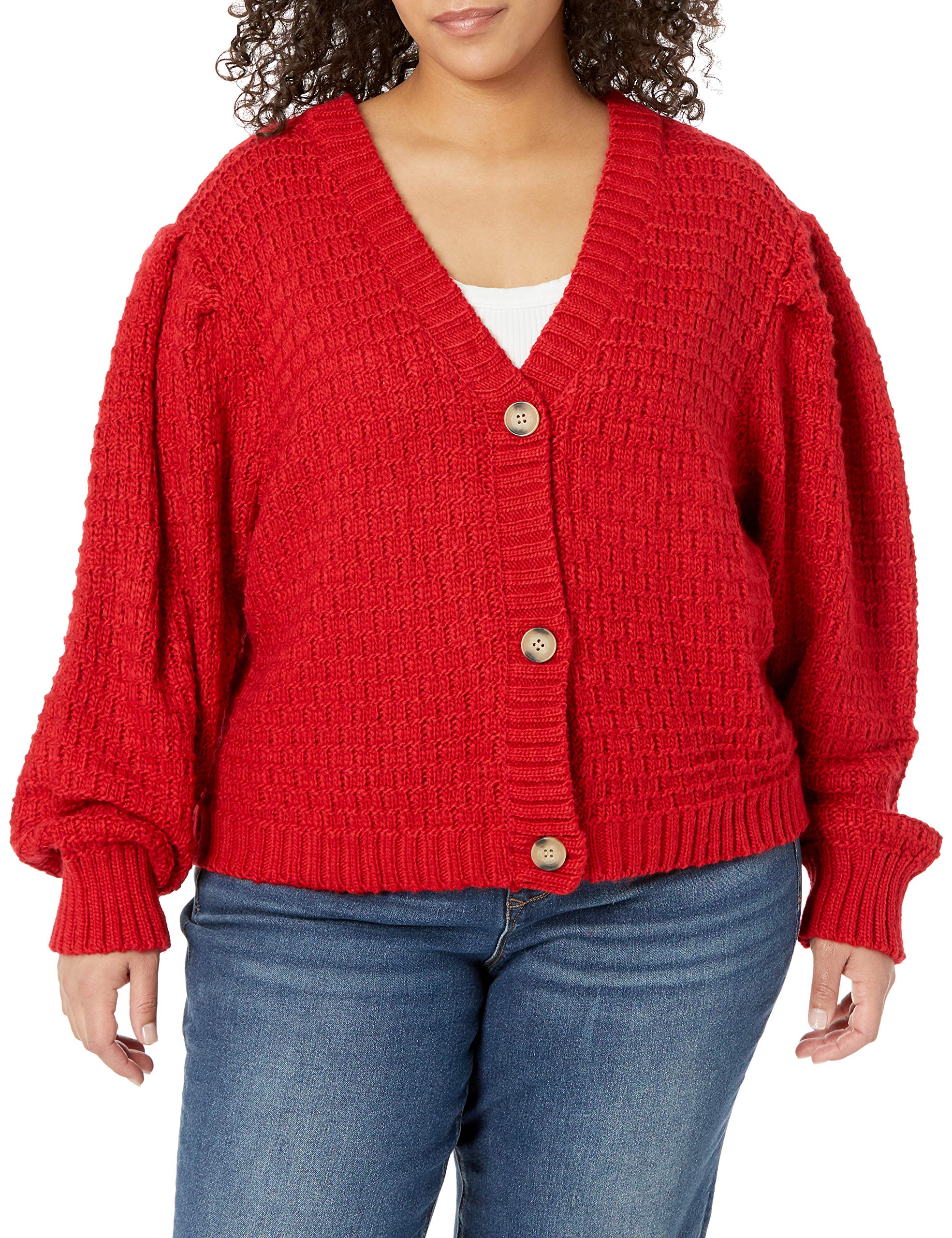 KENDALL + KYLIE Women's Oversized Cropped Cardigan Sweater - Soft Long Sleeve Open Front Knit Wrap - Perfect for Fall, Winter & Layering Outfits