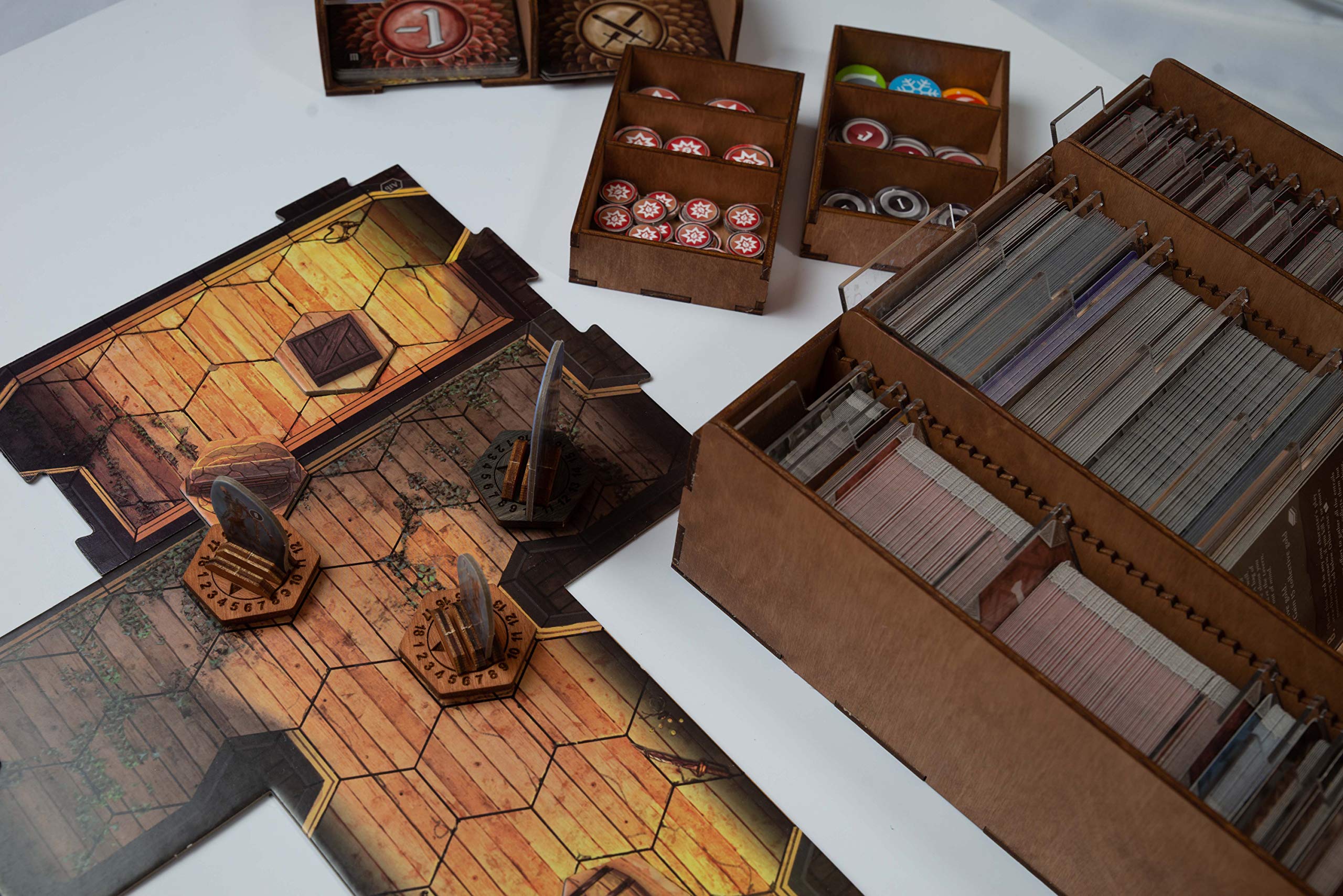 SMONEX Wooden Health Tracker for Gloomhaven & Frosthaven - 24 Pcs Monster Stands - Board Game Accessories for EU & US Players