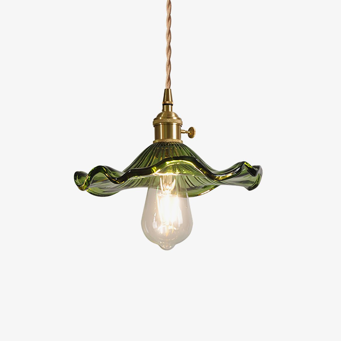 Handmade Glass Hibiscus Flower Pendant Light - Tropical Island Style Ceiling Lighting Fixture for Bedroom, Living Room, Dining Room & Patio Decor