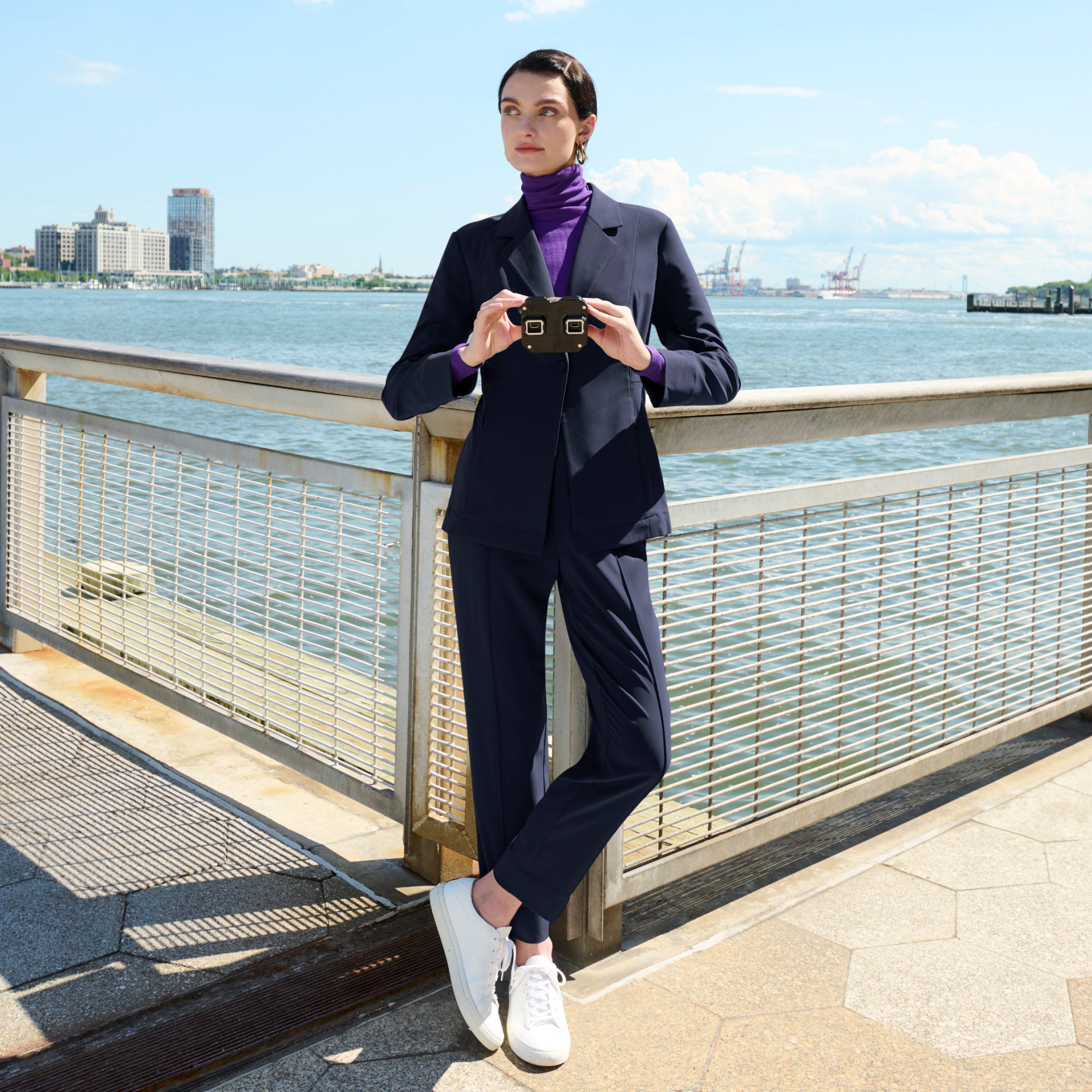 Colby Travel Pants for Men - OrigamiTech Stretch Wrinkle-Free Dark Navy Chinos - Perfect for Business Trips, Commuting & Casual Wear