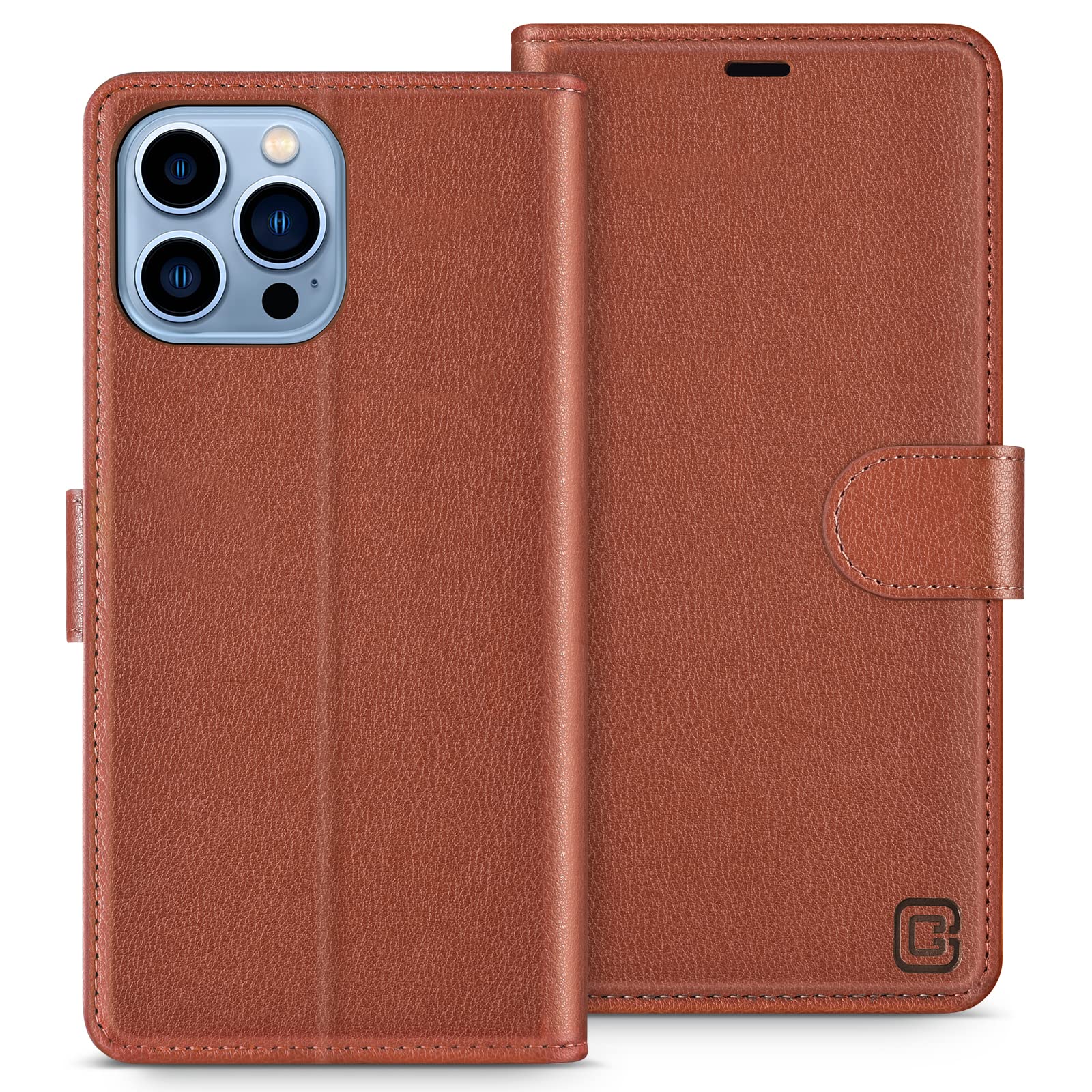 RFID Blocking Leather Wallet Case for iPhone 13 Pro Max 6.7