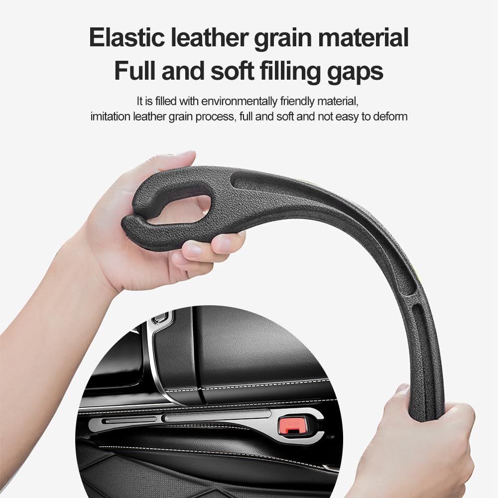 2PCS Car Seat Gap Filler with Phone Holder - Universal Car Organizer for Preventing Items Falling (Black) - Perfect for Road Trips & Daily Commute