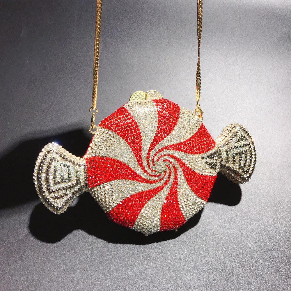 Lovevop Creative Simple Candy-Shaped Diamond Crossbody Bag - Stylish & Elegant for Parties, Dating, and Everyday Use